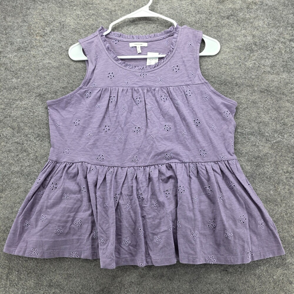 Maurices Shirt Womens Large Sleeveless Purple Floral